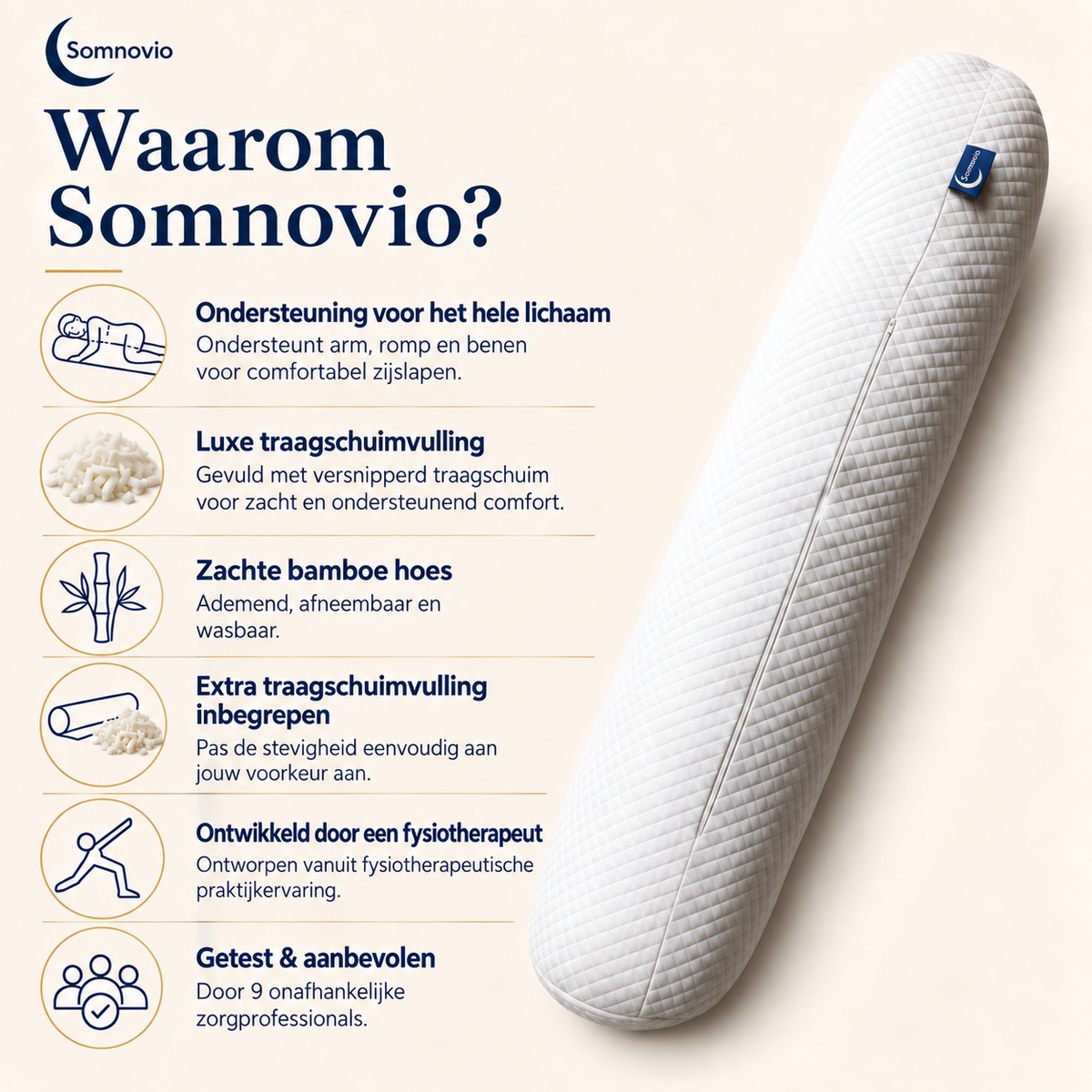 Somnovio lichaamskussen – 120 cm